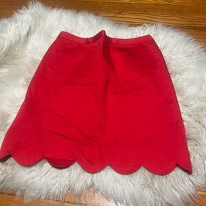 Tommy Hilfiger Red Scalloped Mini Skirt. New never worn. Size 2